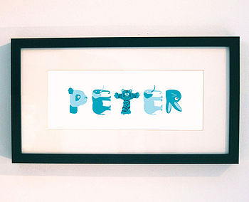 Personalised Animal Name Print, 6 of 8