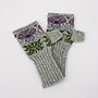 Fairisle Thistle Knitted Fingerless Gloves, thumbnail 1 of 1