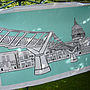 London Tea Towel 'Millennium Bridge' Aqua, thumbnail 1 of 4