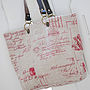 Cherub Linen Bag With Leather Handles, thumbnail 4 of 6