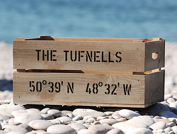 Personalised Crate With Coordinates, 2 of 3