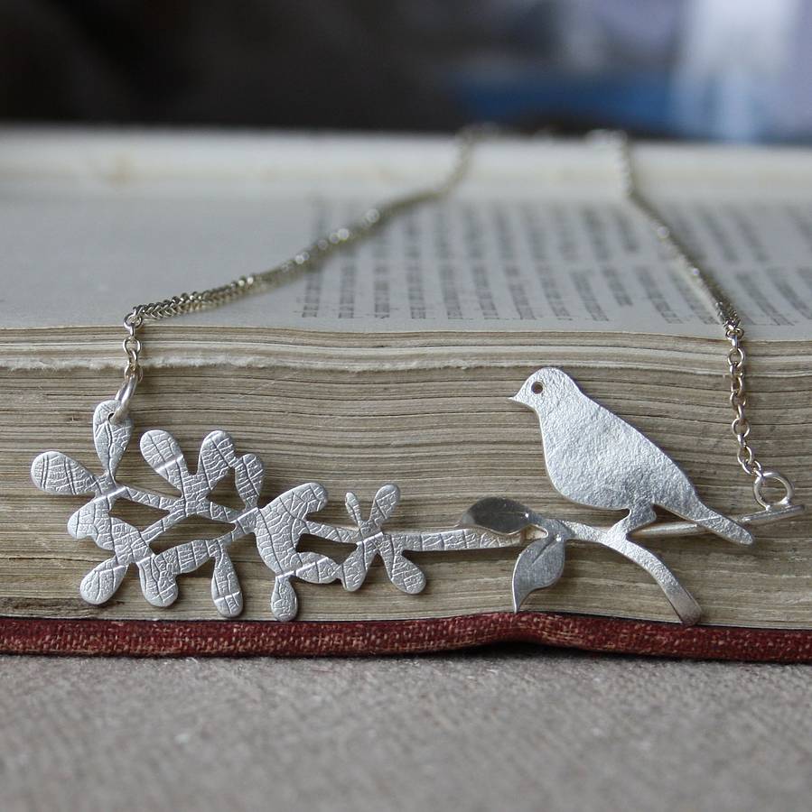 Handmade Silver Bird And Branch Necklace, 1 of 3