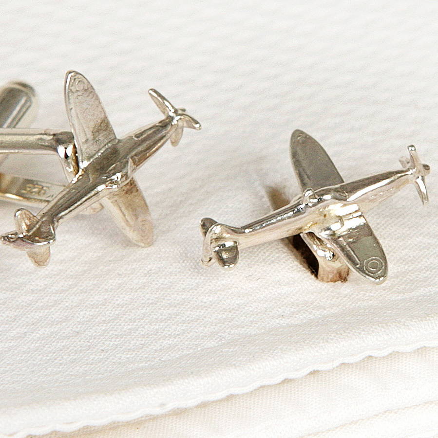 Image of Solid Silver Spitfire Cufflinks, Silver