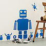Robots And Aliens Wall Sticker Set, thumbnail 1 of 4