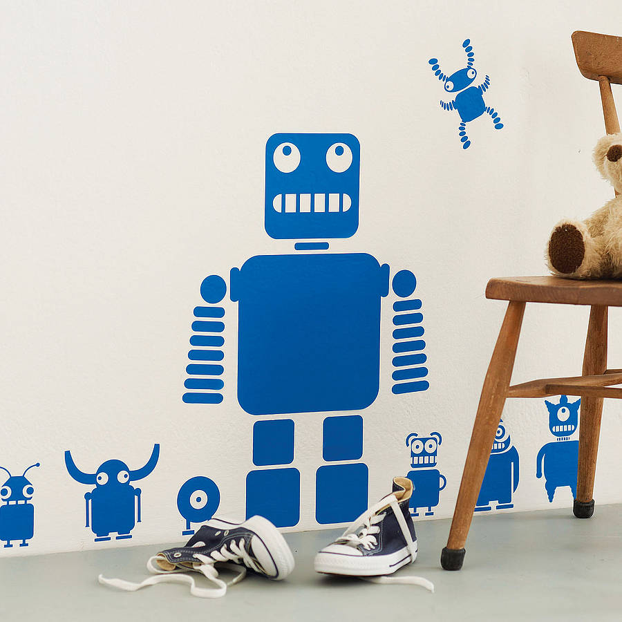 Robots And Aliens Wall Sticker Set, 1 of 4