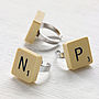 Vintage Letter Tile Personalised Ring, thumbnail 2 of 5