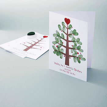 Personalised Thumbprint Christmas Tree Cards, 2 of 6