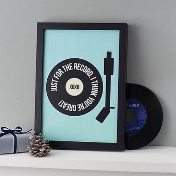 Personalised 'Just For The Record' Print, 2 of 3