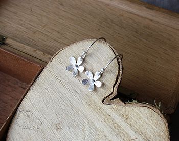 Handmade Silver Daisy Drop Earrings, 2 of 5