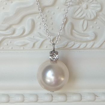 Rhinestone And Pearl Pendant Necklace, 3 of 6