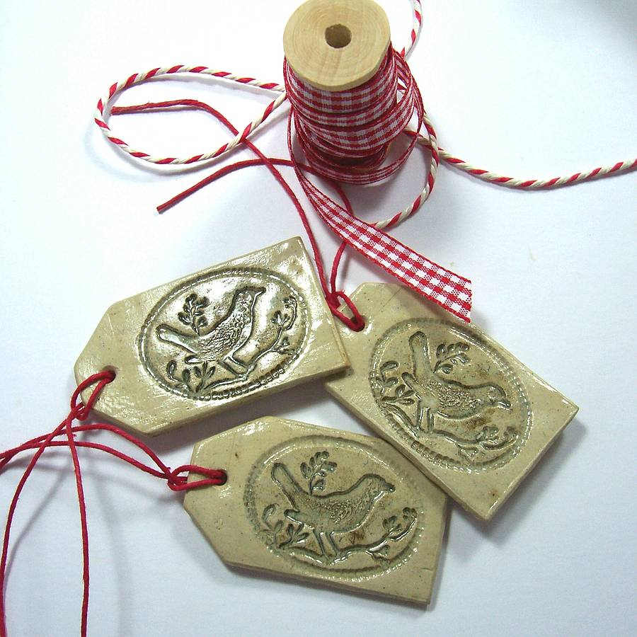 Handmade Bird And Branch Ceramic Gift Tag By Little Brick
