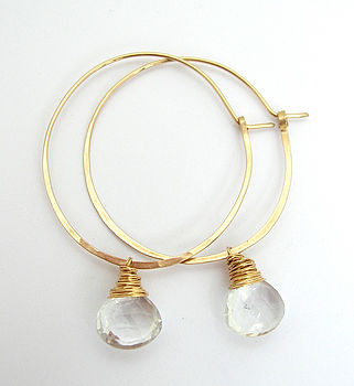 Crystal Quartz Hoop Earrings, 2 of 7