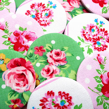 'Floral' Fabric Compact Mirror, 5 of 5