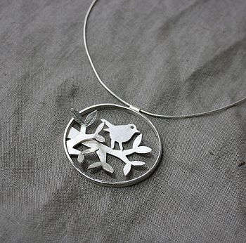 Handmade Silver Bowerbird Necklace, 2 of 4