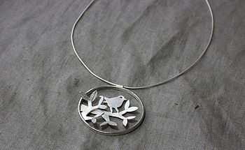 Handmade Silver Bowerbird Necklace, 3 of 4