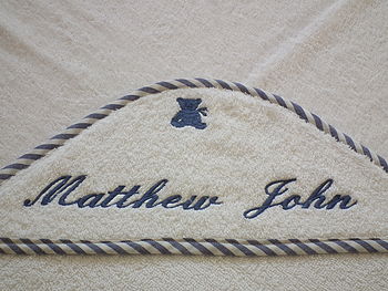 Personalised Embroidered Hooded Baby Towel, 4 of 5