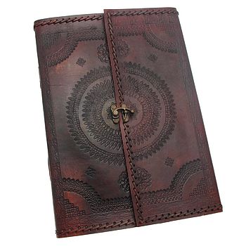 Handcrafted Indra A4 Embossed Leather Journal, 5 of 10