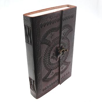 Handcrafted Indra Xl Embossed Leather Journal, 6 of 10