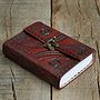 Handcrafted Indra Medium Embossed Leather Journal, thumbnail 4 of 11
