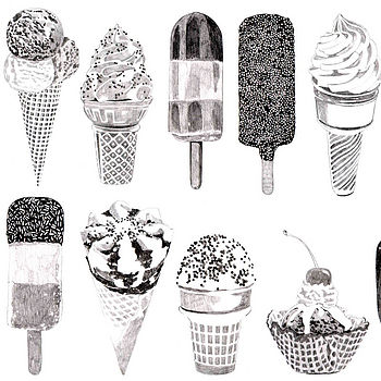 Ice Cream Print By Ros Shiers | notonthehighstreet.com