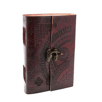 Handcrafted Indra Medium Embossed Leather Journal, 8 of 11