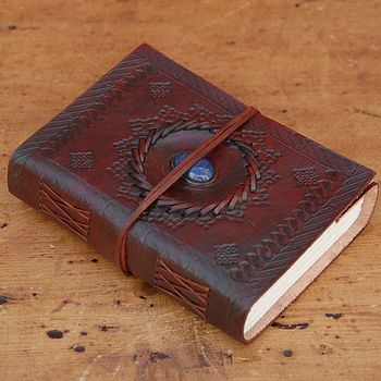 Handcrafted Medium Semi Precious Stone Leather Journal, 6 of 11