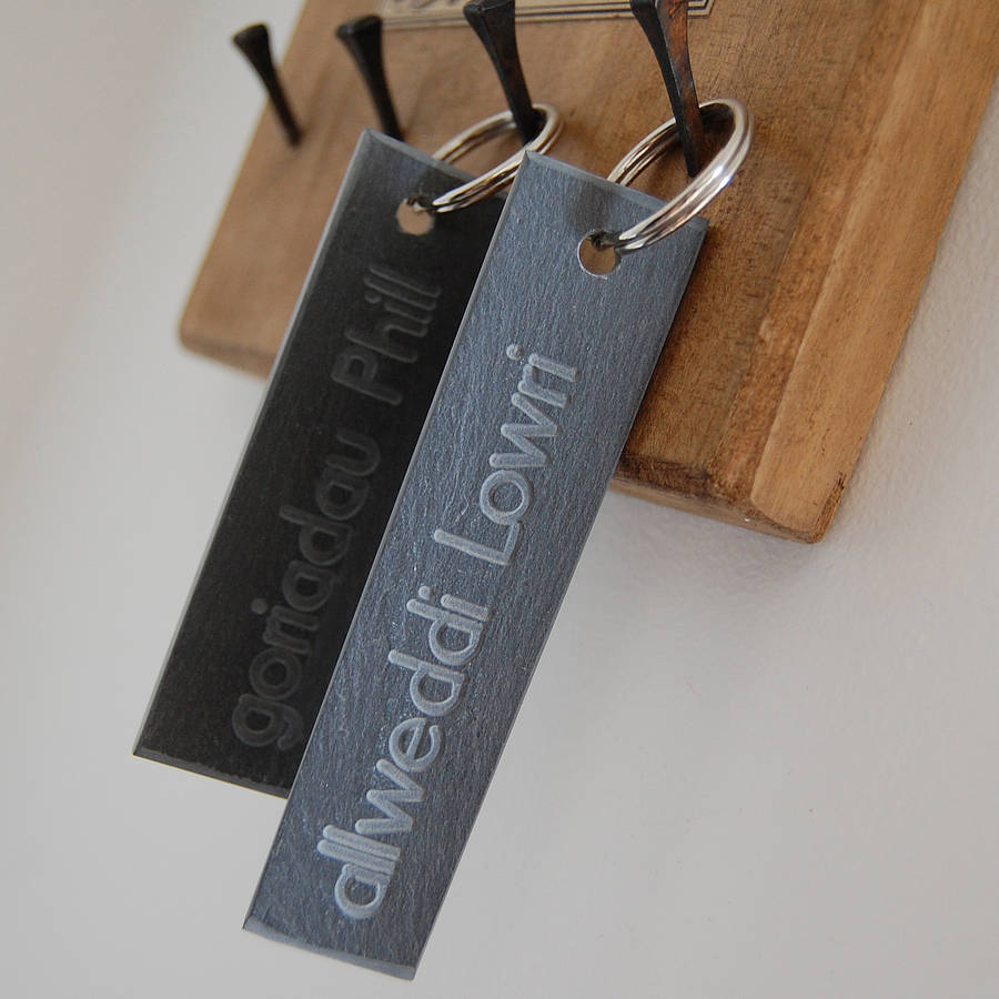 Personalised Slate Keyring By Adra