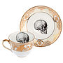 Upcycled Skull Design Gold Tea Cup And Saucer, thumbnail 1 of 3