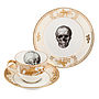 Upcycled Skull Design Gold Tea Cup And Saucer, thumbnail 3 of 3