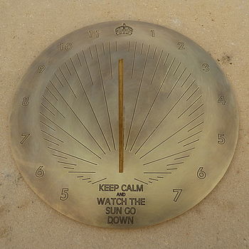 Personalised 'Keep Calm' Brass Sundial, 4 of 8