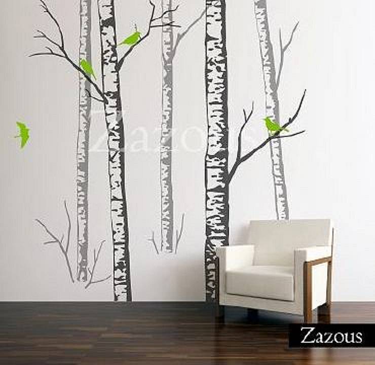 Wall Stickers: Birch Forest Grey, 1 of 4