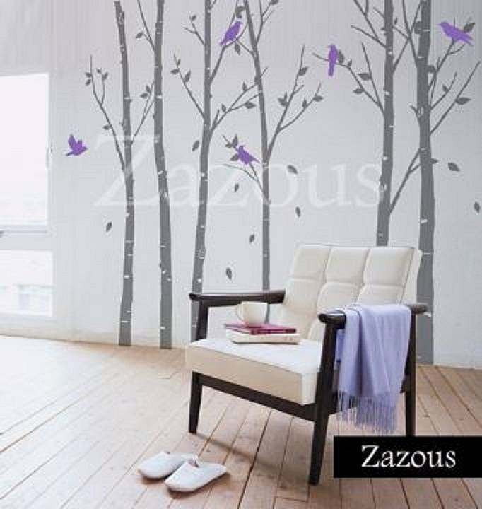 Wall Stickers: Urban Forest Grey, 1 of 4