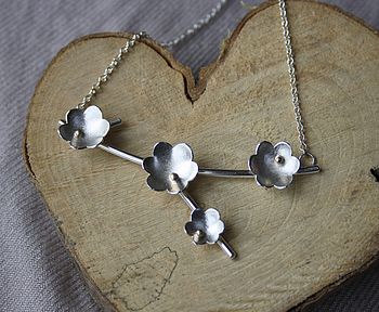 Handmade Silver And Gold Flower Branch Necklace, 4 of 7