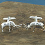 Sterling Silver Stag Cufflinks, thumbnail 1 of 3