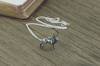 Sterling Silver Stag Pendant, 3 of 4