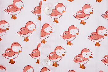 Hand Printed Chick Children's Pyjamas, 3 of 3