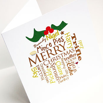 Personalised Christmas Pudding Card Pack, 4 of 4