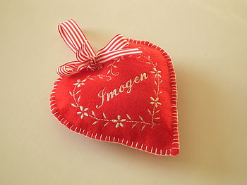 Personalised Embroidered Christmas Heart, 2 of 2