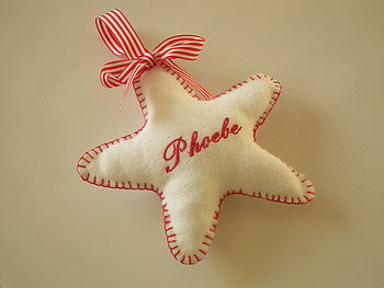 Personalised Embroidered Christmas Star, 2 of 2
