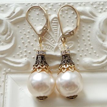 Filigree And Pearl Leverback Earrings, 4 of 8
