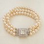 Art Deco Inspired Three String Pearl Bracelet, thumbnail 3 of 7