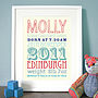 Personalised New Baby Birth Date Print, thumbnail 11 of 12