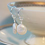 Freshwater Pearl Coin Drop Earrings, thumbnail 2 of 5
