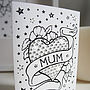 Mum Tattoo Print Card With Diamante, thumbnail 2 of 5