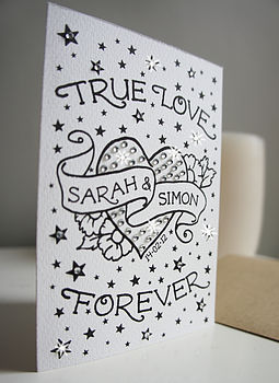 Personalised True Love Card With Diamante, 2 of 3