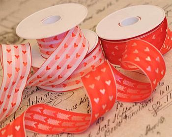Red And White Heart Valentine Ribbon Per Metre, 2 of 4