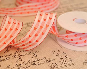 Red And White Heart Valentine Ribbon Per Metre, 3 of 4