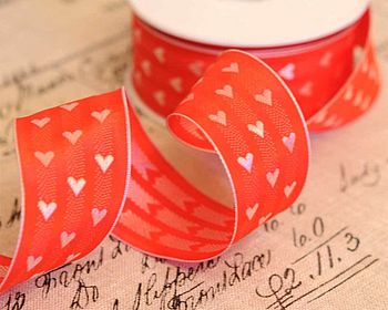 Red And White Heart Valentine Ribbon Per Metre, 4 of 4