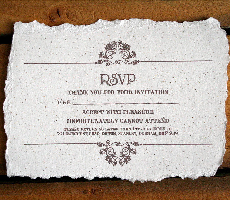 Vintage Style Wedding Invitation By Solographic Art