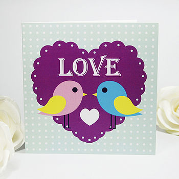 Cutie Love Birds Greeting Card, 2 of 2